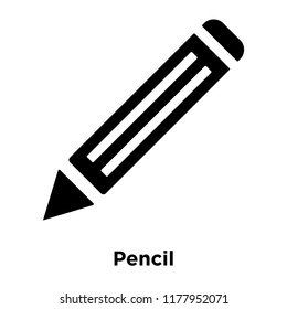 Pencil icon vector isolated on white background, logo concept of Pencil sign on transparent background, filled black symbol