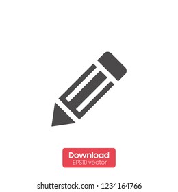 Pencil icon vector isolated on white background, logo concept of Pencil sign on transparent background, filled black symbol