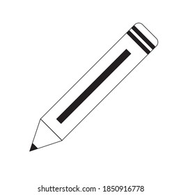 Vector de icono de lápiz aislado en fondo blanco