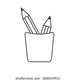 Vector de icono de lápiz aislado en fondo blanco