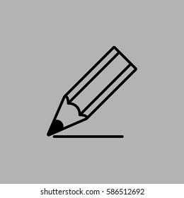 Pencil Icon Vector. Isolated on gray background