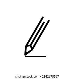 Icono de lápiz Vector de línea de arte y Glifo EPS 10