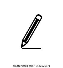 Icono de lápiz Vector de línea de arte y Glifo EPS 10