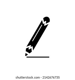 Pencil Icon Vector Line Art and Glyph EPS 10