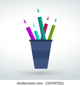 Pencil Icon Vector llustration on white background.