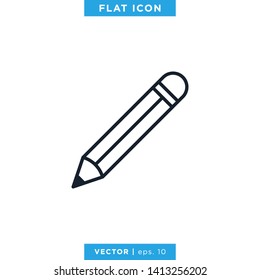 Pencil Icon Vector Logo Design Template