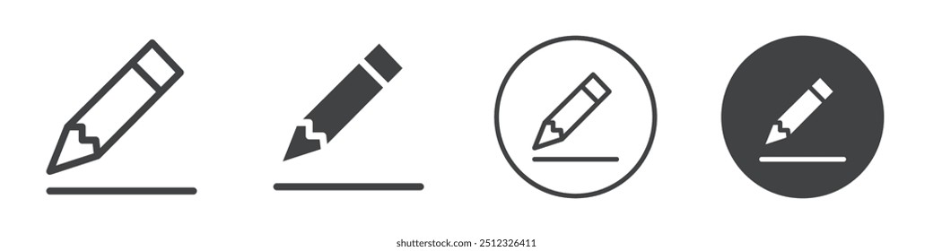 Bleistift-Symbol Vektorlogo Umriss
