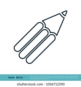 Pencil Icon Vector Logo Template Illustration Design. Vector EPS 10.