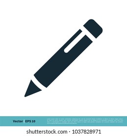 Pencil Icon Vector Logo Template Illustration Design. Vector EPS 10.