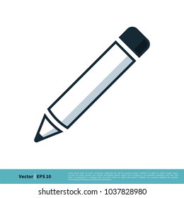 Pencil Icon Vector Logo Template Illustration Design. Vector EPS 10.