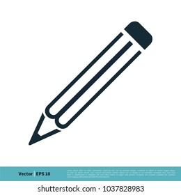 Pencil Icon Vector Logo Template Illustration Design. Vector EPS 10.