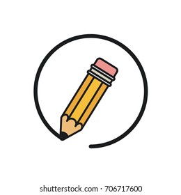 Pencil icon. Vector logo template