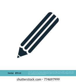 Pencil Icon Vector Logo Template Illustration Design. Vector EPS 10.