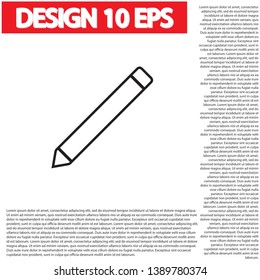 Pencil Icon Vector . Lorem Ipsum Illustration design