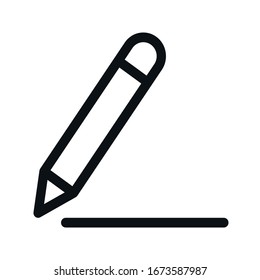 Vector de icono de lápiz sobre fondo blanco EPS 10