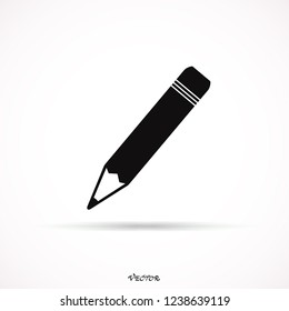 Pencil Icon Vector. Perfect Black pictogram illustration on white background.