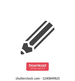 Pencil Icon Vector. Perfect Black pictogram illustration on white background.