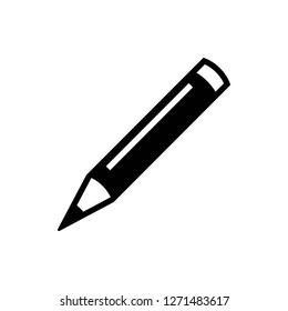 Pencil Icon Vector. Perfect Black pictogram illustration on white background. - Vector