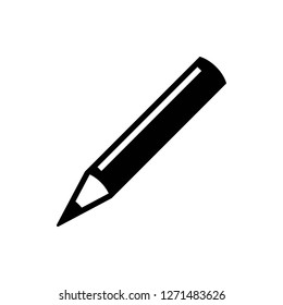 Pencil Icon Vector. Perfect Black pictogram illustration on white background. - Vector