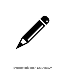 Pencil Icon Vector. Perfect Black pictogram illustration on white background. - Vector