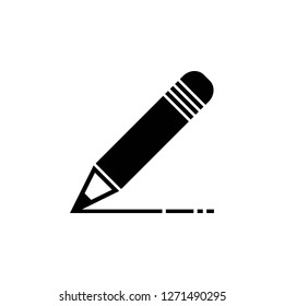 Pencil Icon Vector. Perfect Black pictogram illustration on white background. - Vector