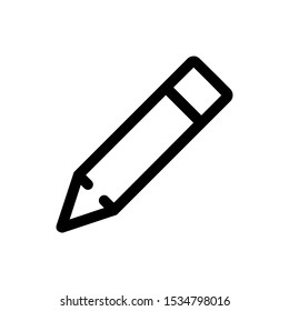 Pencil Icon Vector. Perfect Black pictogram illustration on white background.
