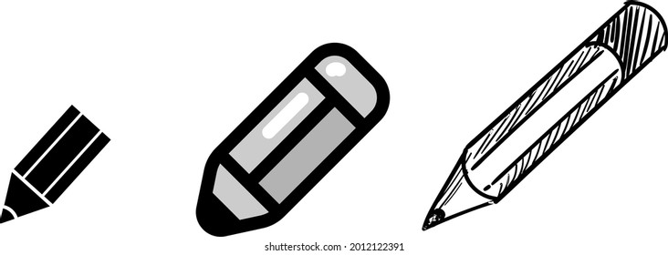 Vector de icono de lápiz. Ilustración del pictograma negro perfecto