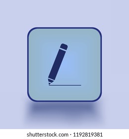 Pencil Icon Vector. Perfect Blue pictogram illustration on blue background.
