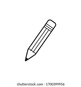 Pencil Icon Vector. Perfect outline illustration on white background.