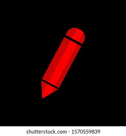 Pencil Icon Vector. Perfect white pictogram illustration on black background.Pencil Vector Icon Design Template