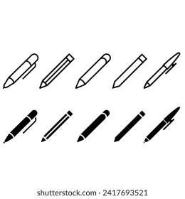 Pencil icon vector set. Pen illustration sign collection. Write symbol or logo.