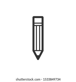 Pencil Icon vector sign isolated for graphic and web design. Pencil symbol template color editable on white background.