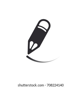 Pencil icon. Vector pencil sign. Tool icon. Edit icon. Writer logo. Logo template. Drawing icon. Eraser tool. School supplies. Ui elements. Pen sign. Drawing symbol.