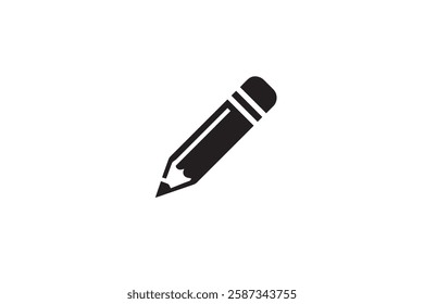 pencil icon vector silhouette isolated in white background