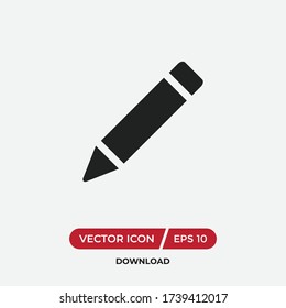 Vector de icono de lápiz. Signo de lápiz simple y relleno