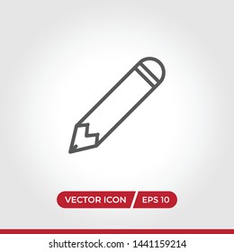 Pencil icon vector. Simple pencil sign in modern design style for web site and mobile app. EPS10