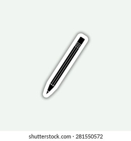pencil icon - vector sticker