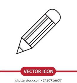 Símbolo vectorial.Pen del icono del lápiz. Dibujar ilustración del forro de señas en el fondo blanco..eps