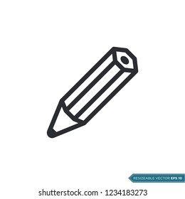 Pencil Icon Vector Template Illustration Trendy Design