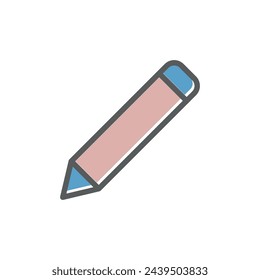 Bleistift-Symbol-Vektor-Vorlage Illustration trendy Design