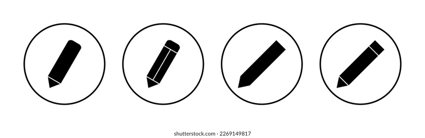 Vector de iconos de lápiz para aplicaciones web y móviles. signo de lápiz y símbolo. vector de icono de edición