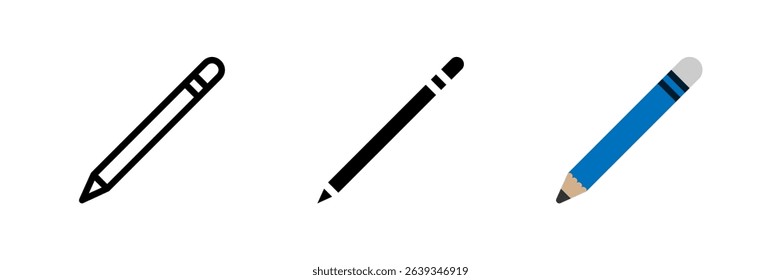 A pencil icon, versatile for representing drawing, sketching, writing, and art supplies.