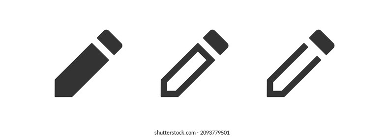 Pencil icon. Web pen sign. Design, drawing symbol. Outline art simple illustration in vector flat style.