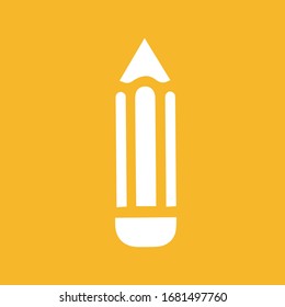 Pencil icon. For websites and apps. Image on yellow background. Flat line vector illustration. EPS 10