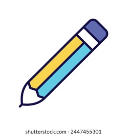 pencil icon with white background vector stock illustration
