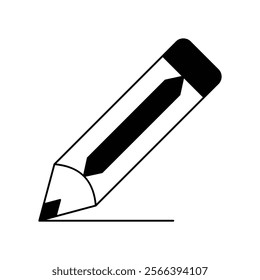 Pencil icon with white background vector stock illustration