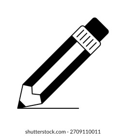 Ícone de lápis com fundo branco vetor ilustração de estoque