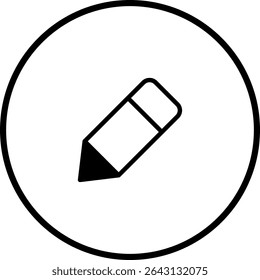 Pencil icon within a circle symbolising creativity and design related concepts
