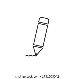 Pencil icon. write icon. line icon. isolated in white