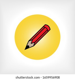Pencil Icon. Write Symbol. Edit Sign . Stationery Element Illustration. Logo Component - Vector.